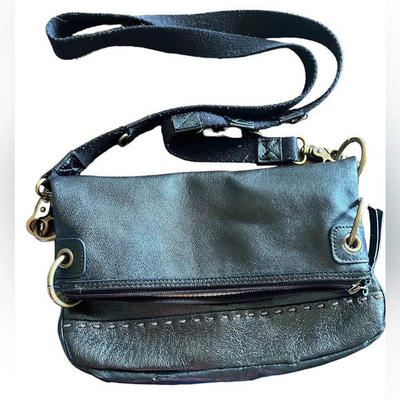 The Sak Handbags - The Sak Black Leather Happy & Free Festival Crossbody Shoulder Bag